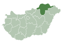 Letak Borsod-Abaúj-Zemplén di Hungary
