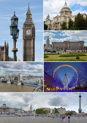 Big Ben, Katedrala sv. Pavla, Buckinghamska palača, Londonsko Oko, most Tower, Trafalgar Square