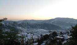 View of the region around Lohaghat after Snowfall