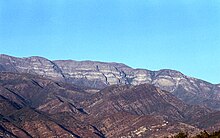 A photograph of the Topatopa Mountains from Ojai.