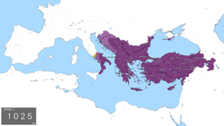 The Byzantine Empire at the death of Basil II, 1025