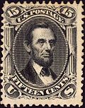 The first Lincoln postage stamp issue of 1866