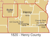 timeline of henry county, Alabama map