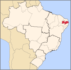 Location o State o Paraíba in Brazil