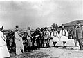 Prins Wilhelm av Wied, Isa Boletini og offiserer ved «International Gendarmerie»: Duncan Heaton-Armstrong og Oberst Thomson nær Durrës i juni 1914