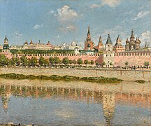 The Moscow Cathedrals and river Moskva (in the spring)