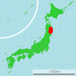 Location of Iwate Prefecture