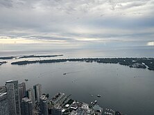Toronto Harbour seen from the CN Tower in July 2024