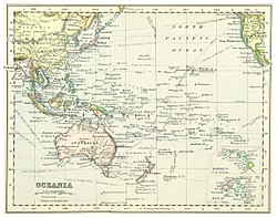 An 1899 British map showing Los Jardines northeast of the Marianas and northwest of the Marshalls