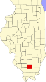 Map of Illinois highlighting Franklin County
