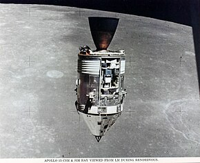 A spacecraft seen with the Moon in background