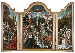 Jan van Dornicke (1470–1527). The Crucifixion Triptych, c. 1517.