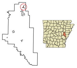 Location in Monroe County, Arkansas