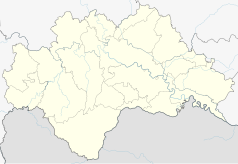 Mapa konturowa żupanii sisacko-moslawińskiej, blisko dolnej krawiędzi nieco na lewo znajduje się punkt z opisem „Donji Dobretin”
