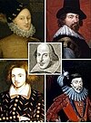 A collage of the four alternative candidates for the authorship of Shakespeare's works