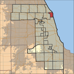 The former boundaries of Evanston Township