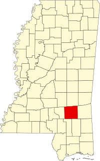 Jones County na mapě Mississippi