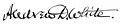 An undated signature of White