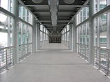 An inside view of the skybridge of Petronas Towers