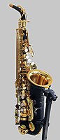 Ochres Music "No.5" hand-made professional alto saxophone with 24 carat gold seal on bell.