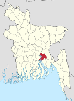 Location of Chandpur District within Bangladesh
