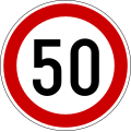 Maximum speed limit (50 km/h)