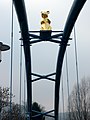The Golden Rat, on a footbridge over the River Weser in Hamelin