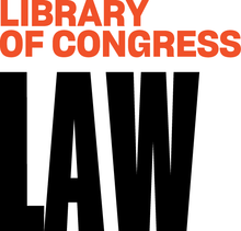 A stylized font in orange and black with a white background represents the Law Library of Congress.