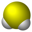 Spacefill model of hydrogen sulfide