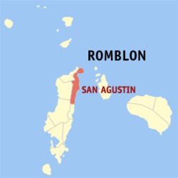 Map of Romblon with San Agustin highlighted