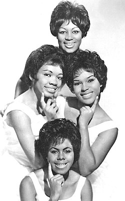 The Shirelles in 1962. Clockwise from top: Addie "Micki" Harris, Shirley Owens, Beverly Lee, and Doris Coley.