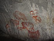 Rock paintings in the cave