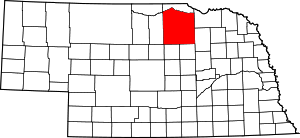 Map of Nebraska highlighting Holt County
