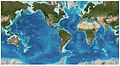 Image 99   The global continental shelf, highlighted in light green, defines the extent of marine coastal habitats, and occupies 5% of the total world area (from Marine habitat)