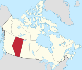 Localização da província de Alberta no Canadá