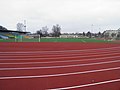 View of the pitch, athletics track and grandstands