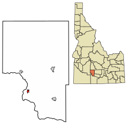 Location of Hagerman in Gooding County, Idaho.