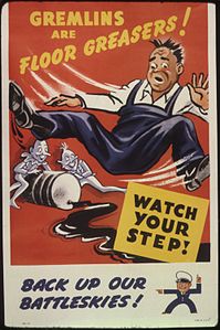 World War II posters warning of gremlins
