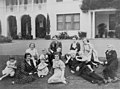 The Lyons family on the lawn in the 1930s