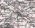 Deutsch: Stadt und Kreis Breslau, 1905 English: Breslau region, 1905 Polski: Mapa Wrocławia i okolicznych wiosek w roku 1905