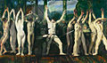 Image 11The Barricade (1918), oil on canvas, by George Bellows. A painting inspired by an incident in August 1914 in which German soldiers used Belgian townspeople as human shields. (from Nude (art))