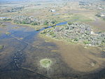 Areal view of Okavango Delta