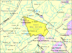 Census Bureau map of Hampton Township, New Jersey