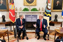 Abbott and Trump adjacently seated in the Oval Office