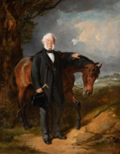 Portrait of a gentleman and his horse, 1870s, private collection