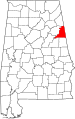 State map highlighting Cleburne County