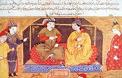 Hülegü (vas.) ja Doquz Khatun (oik.) maalauksessa 1300-luvulta.