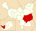Map of Dacorum District with the unparished area of Hemel Hempstead highlighted