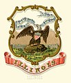 Image 24The coat of arms of Illinois as illustrated in the 1876 book State Arms of the Union by Louis Prang. Image credit: Henry Mitchell (illustrator), Louis Prang & Co. (lithographer and publisher), Godot13 (restoration) (from Portal:Illinois/Selected picture)