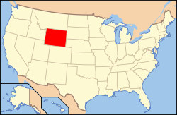 Wyoming elhelyezkedése az USA-ban
